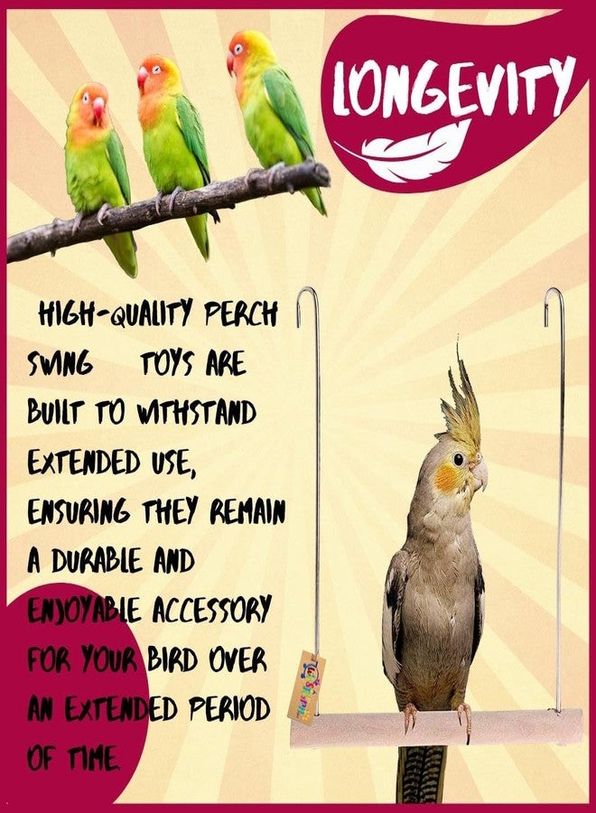 ويستيرن إرا أرجوحة معلقة على قفص الطيور من ويسترن إيرا - عزز وقت لعب صديقك ذي الريش، مثالية للطيور الصغيرة والكبيرة (عبوة من قطعتين) سلك بمقاس 4×6 و6×8 - Image 4